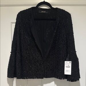 Zara Shimmery Black Jacket